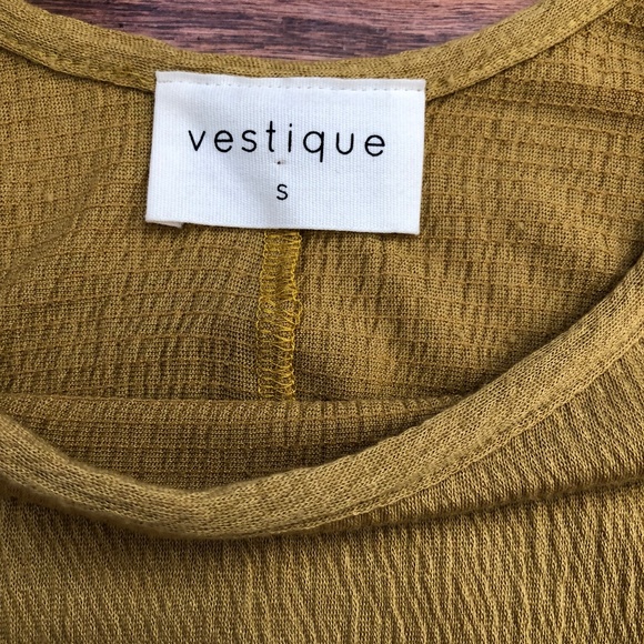 Vestique Small Cold Shoulder Mustard Tunic - Picture 4 of 4